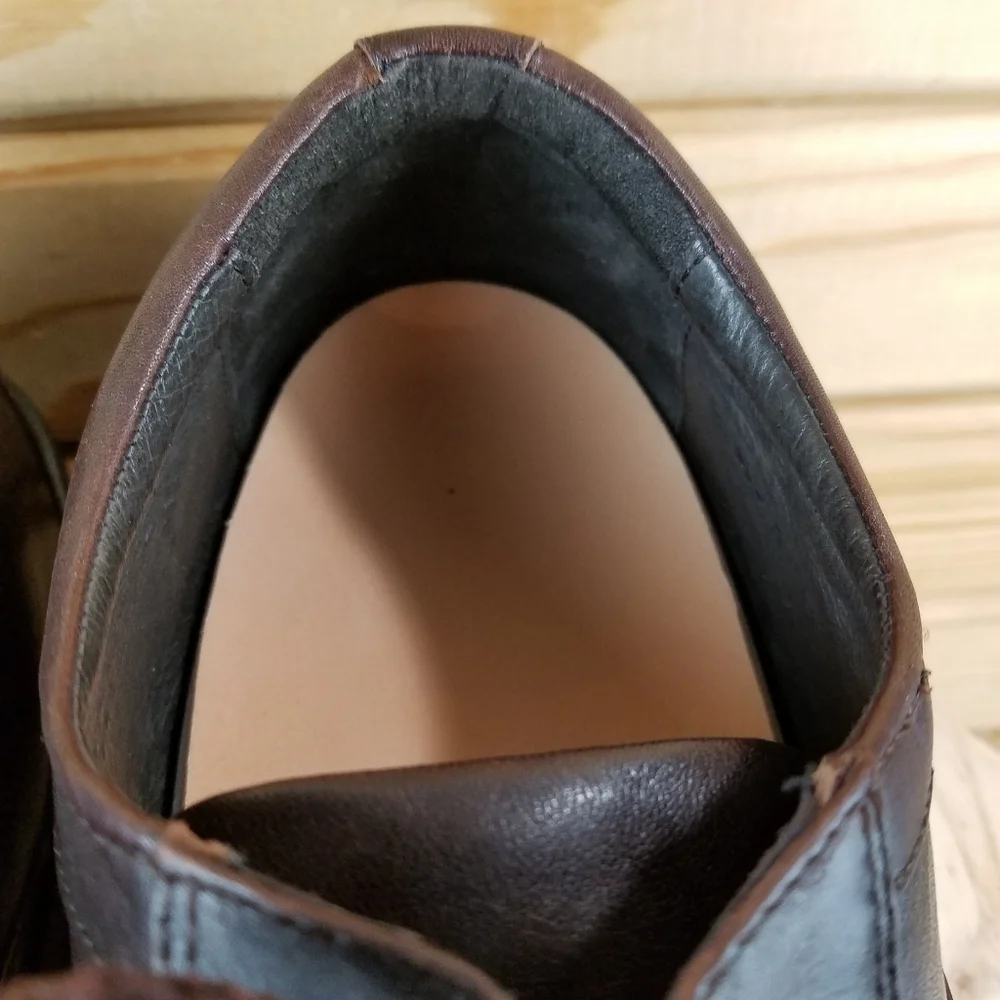 Apex B2060M Brown Leather Comfort Casual Shoes Lace-up Oxfords Men's 10 US